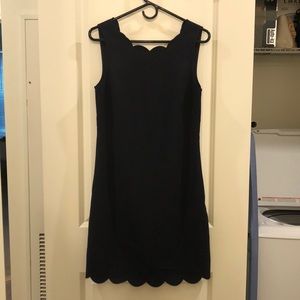 J.crew navy blue scalloped dress